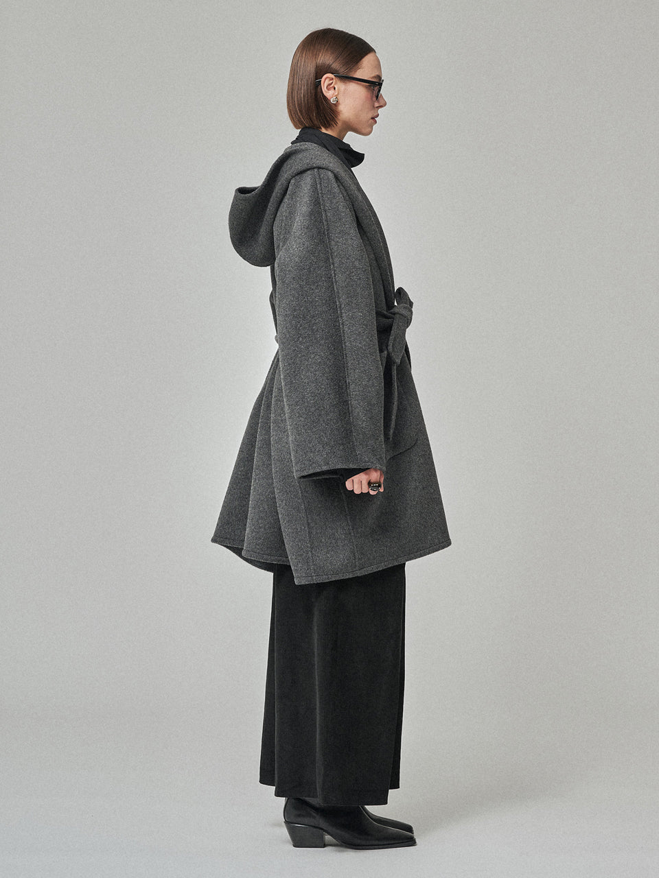 Maison De Ines Handmade Hooded Cape Coat - Classic Charcoal