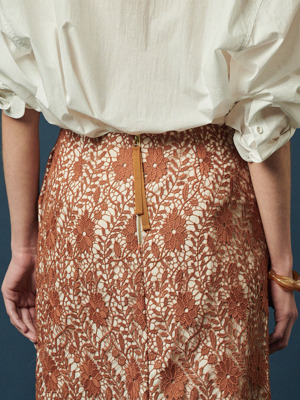 Maison De Ines Lace Texture Fringe Skirt
