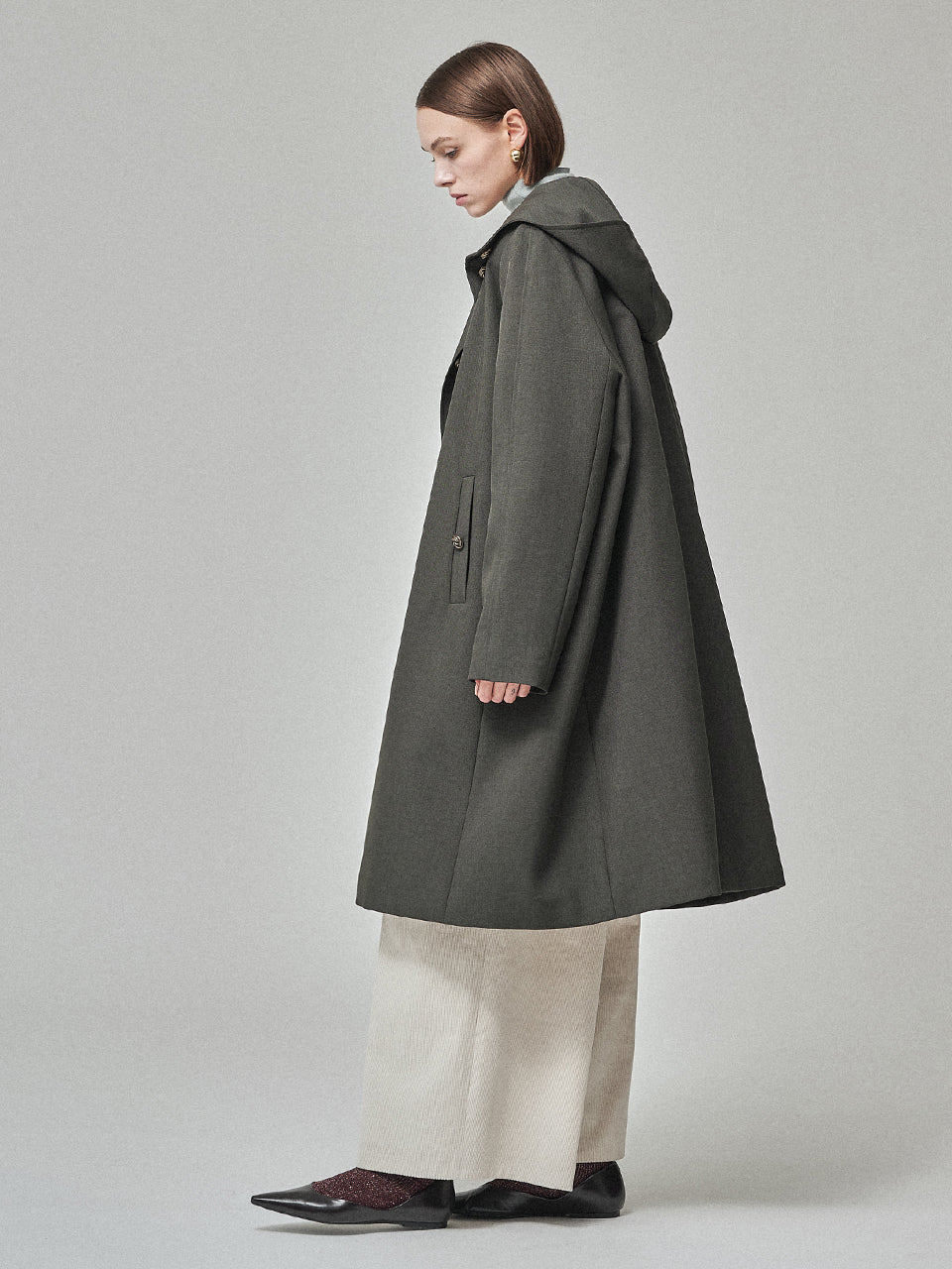 Maison De Ines Modular Layered Coat - Forest Charcoal