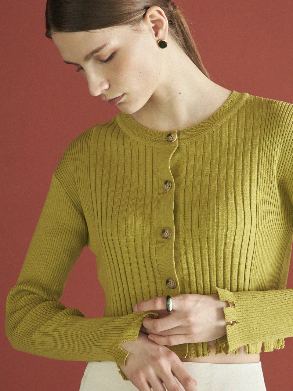 Maison De Ines Ribbed Cardigan - Green