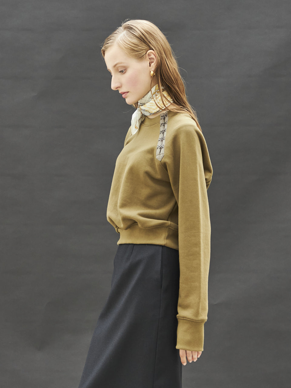 Maison De Ines Side Eyelet Sweatshirt - Khaki 