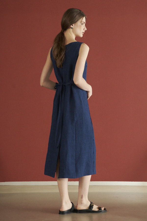Maison De Ines Sleeveless V Dress - Blue