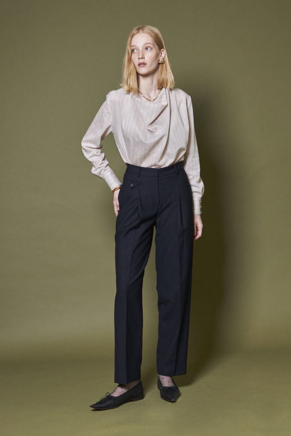 Maison De Ines Pocket Button Slacks - Navy