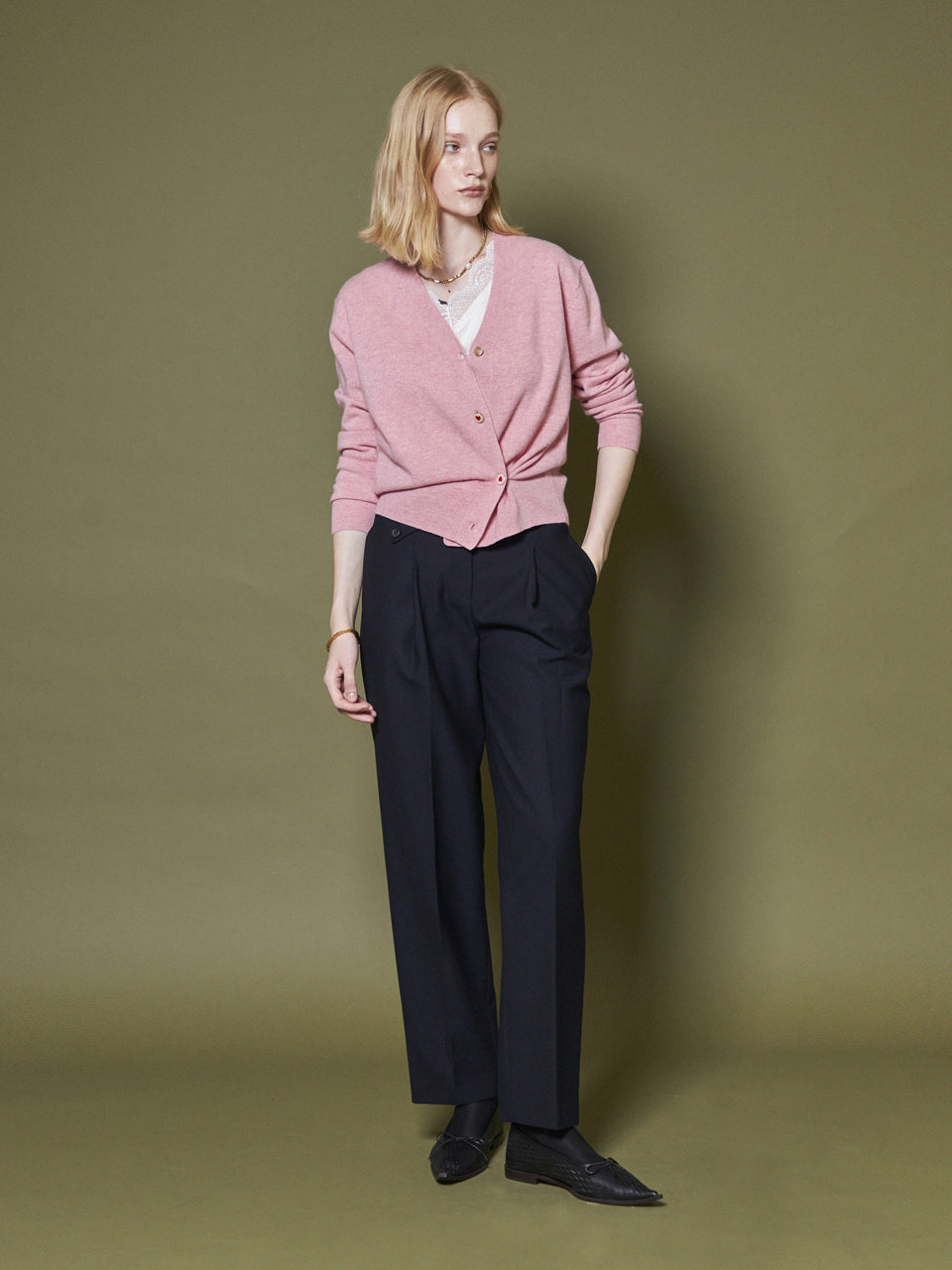 Maison De Ines Pocket Button Slacks - Navy