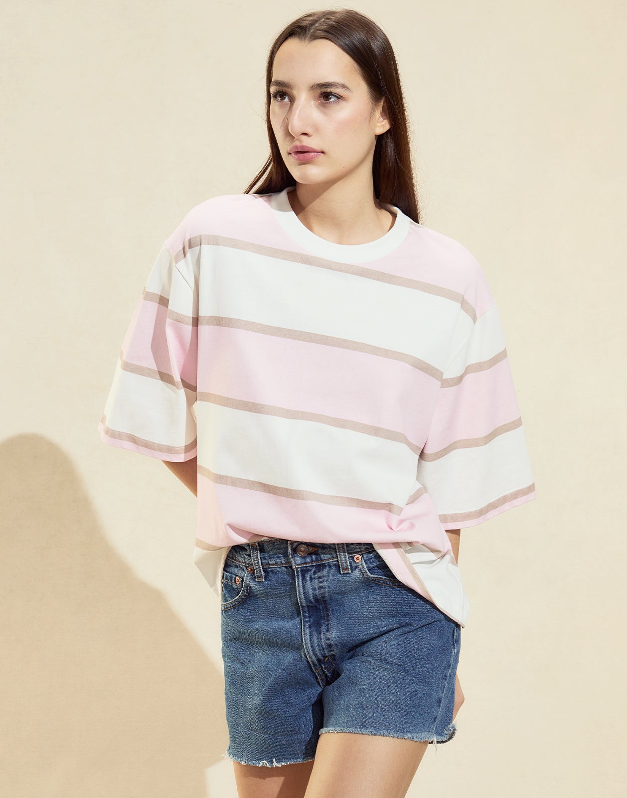 Cynthia Rowley Malibu Striped Tee - Pink/White