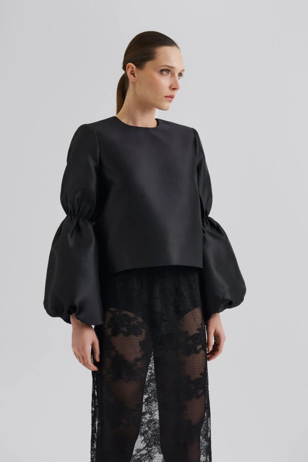 Malina Cia Double Pouf Sleeve Blouse - Black