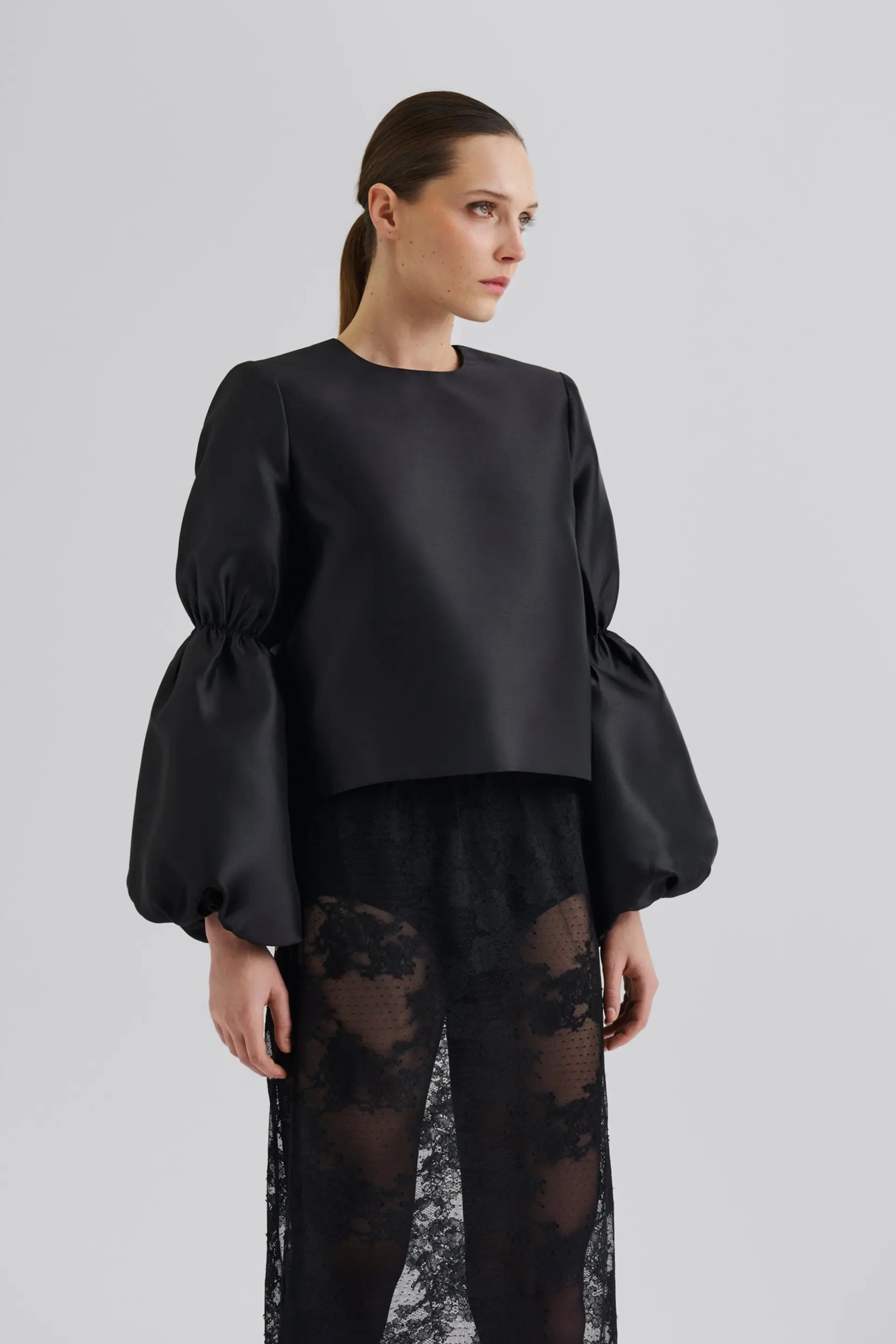 Malina Cia Double Pouf Sleeve Blouse - Black