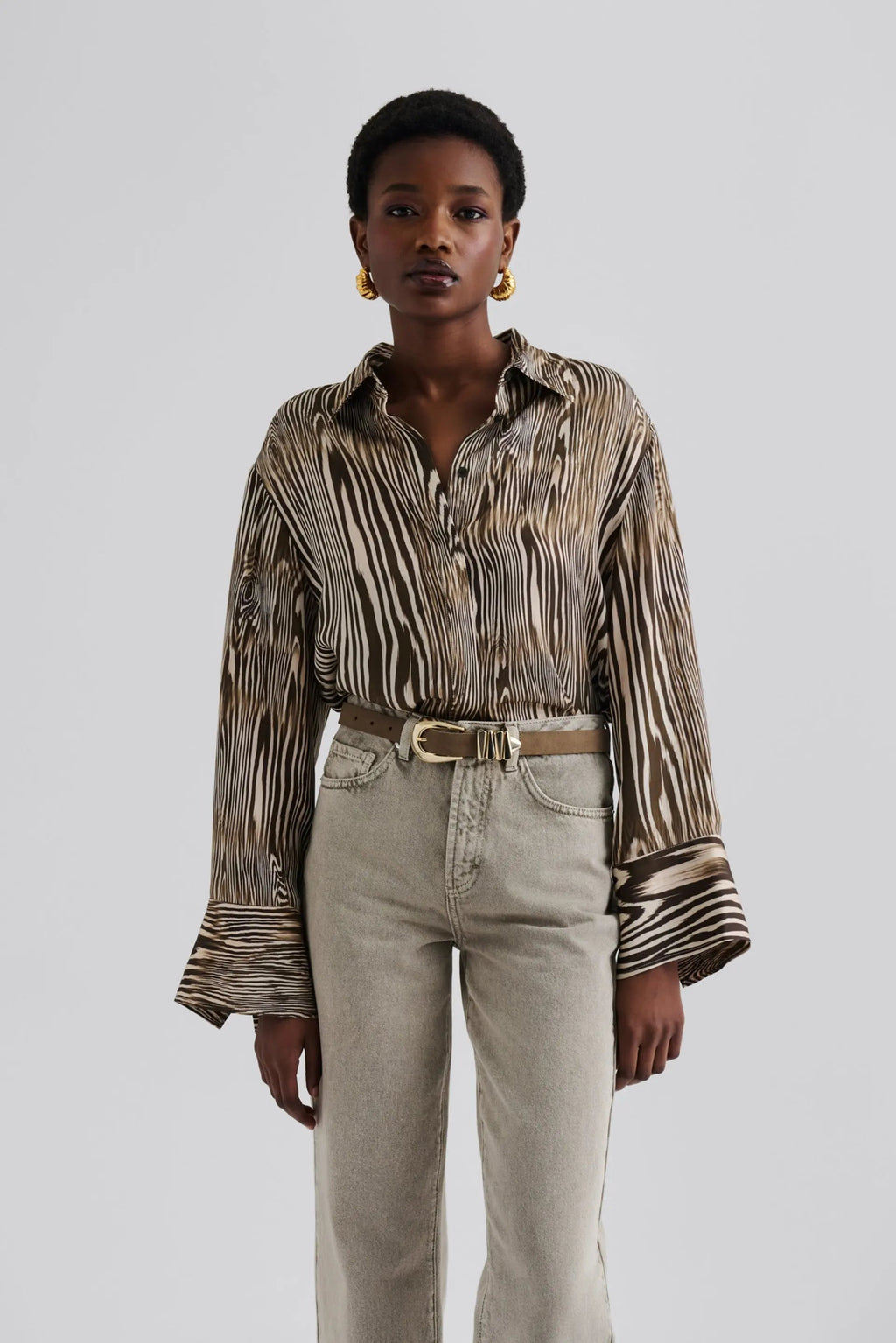 Malina Emaline Slits Detail Shirt - Moire