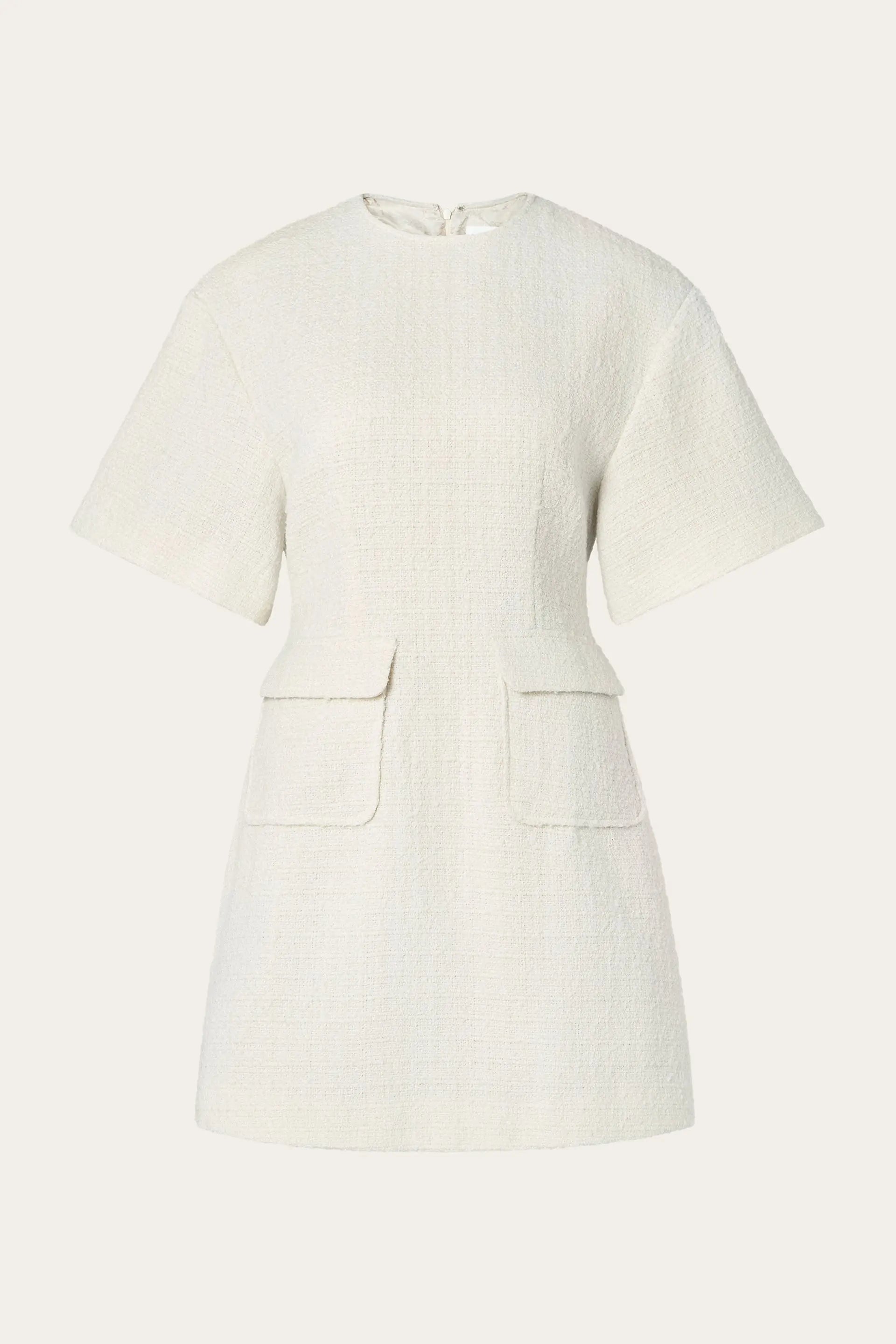 Malina Rayna Boucle Mini Dress - Vanilla