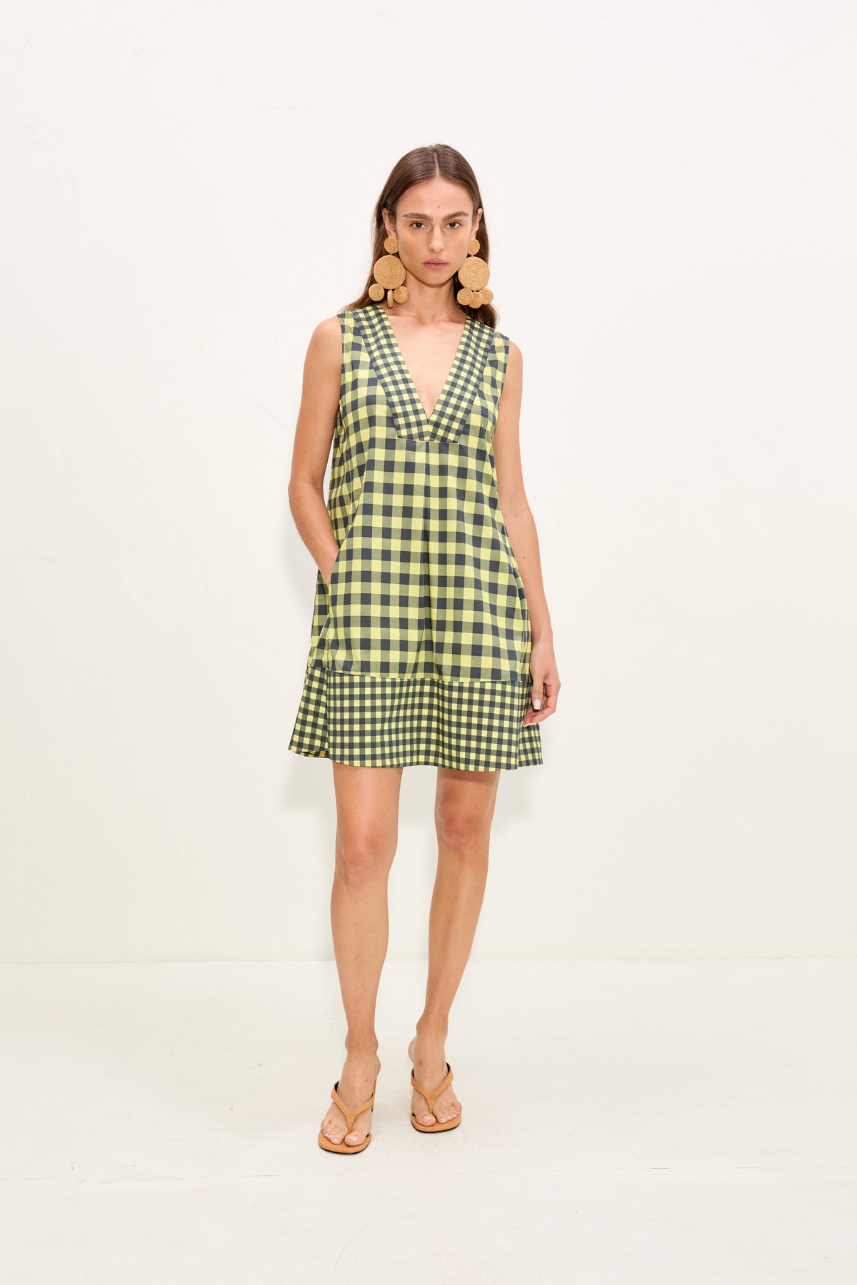 Simon Miller Mar Poplin Mini Dress - Peridot/Ebony Gingham
