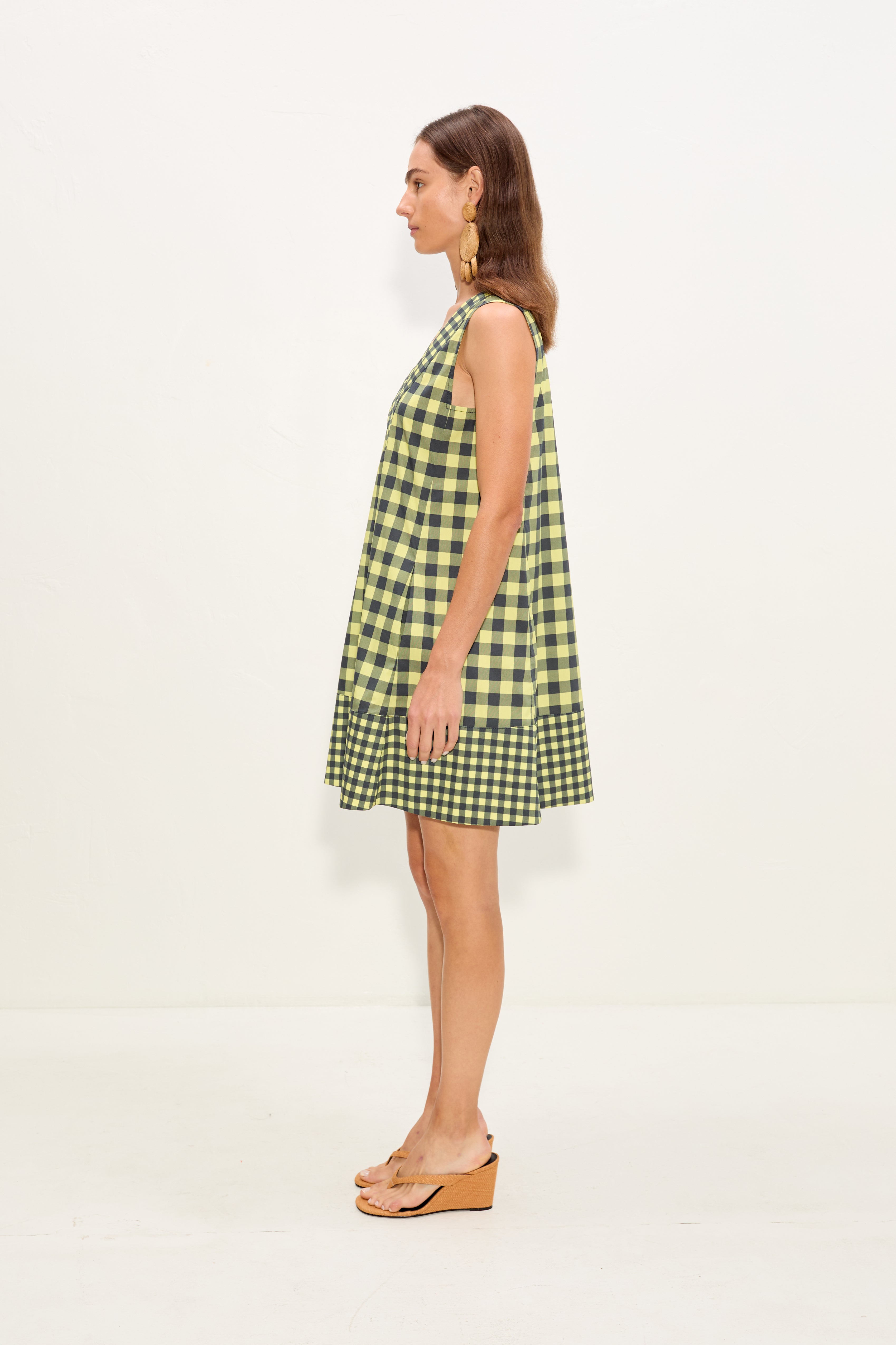 Simon Miller Mar Poplin Mini Dress - Peridot/Ebony Gingham