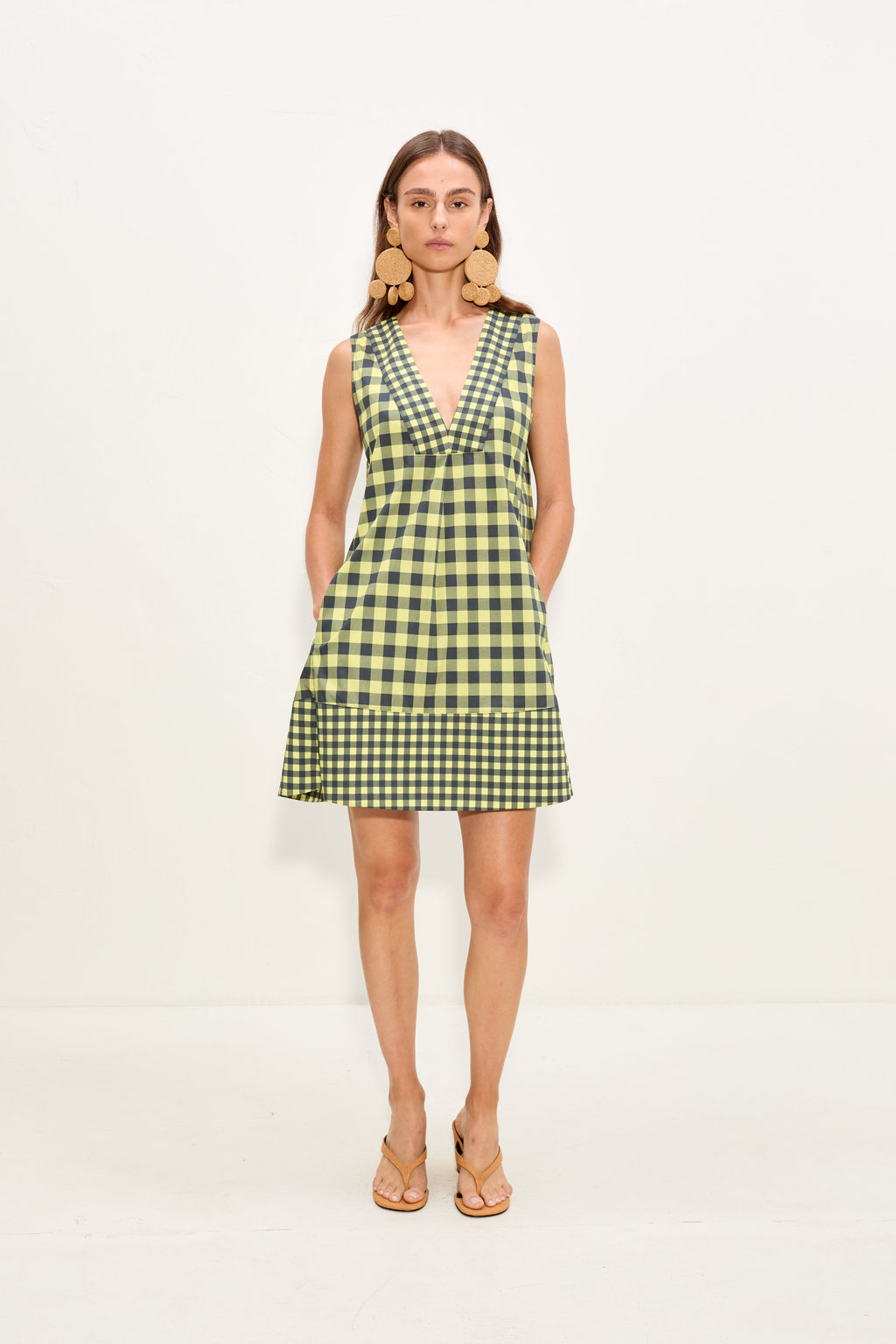 Simon Miller Mar Poplin Mini Dress - Peridot/Ebony Gingham