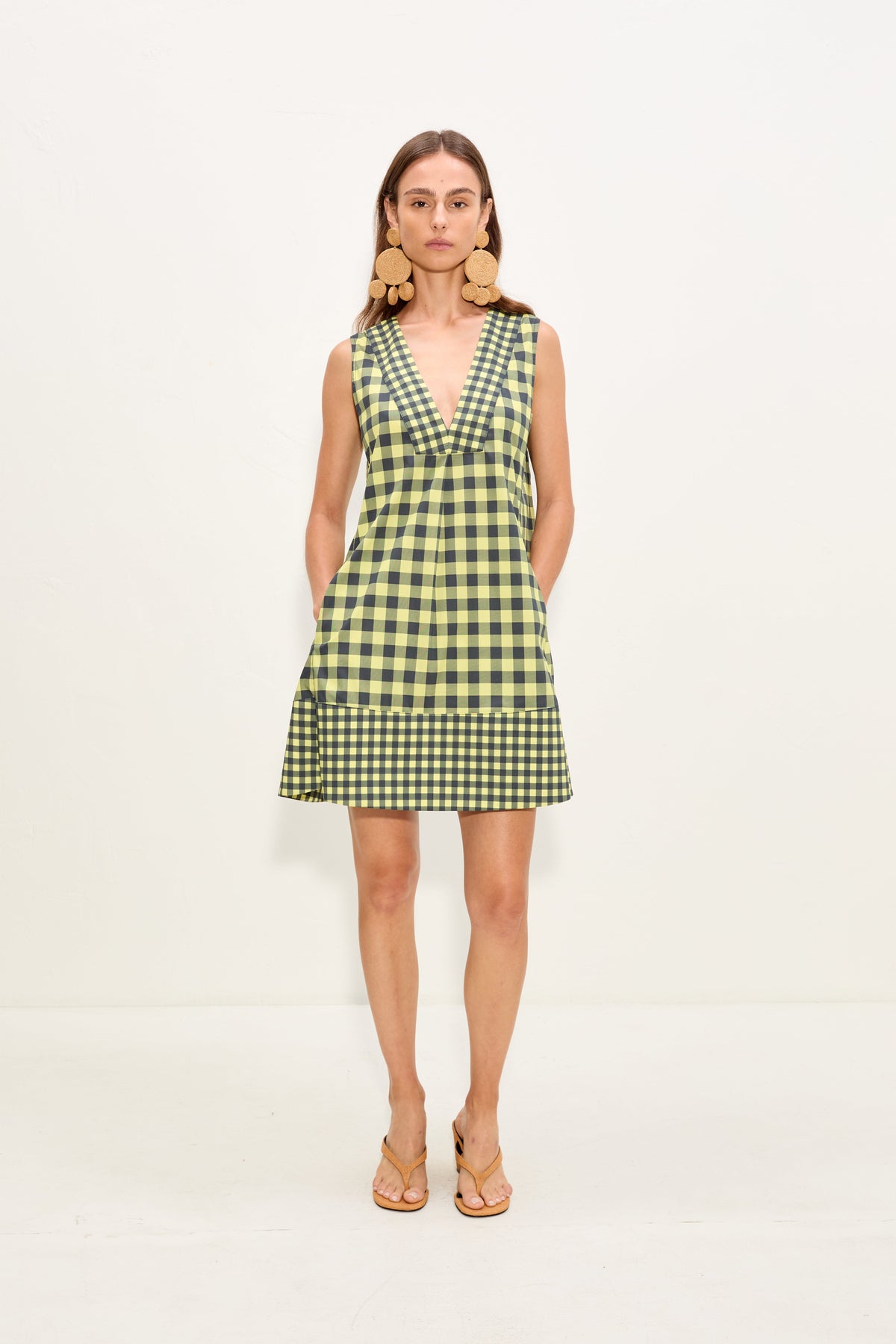 Simon Miller Mar Poplin Mini Dress - Peridot/Ebony Gingham