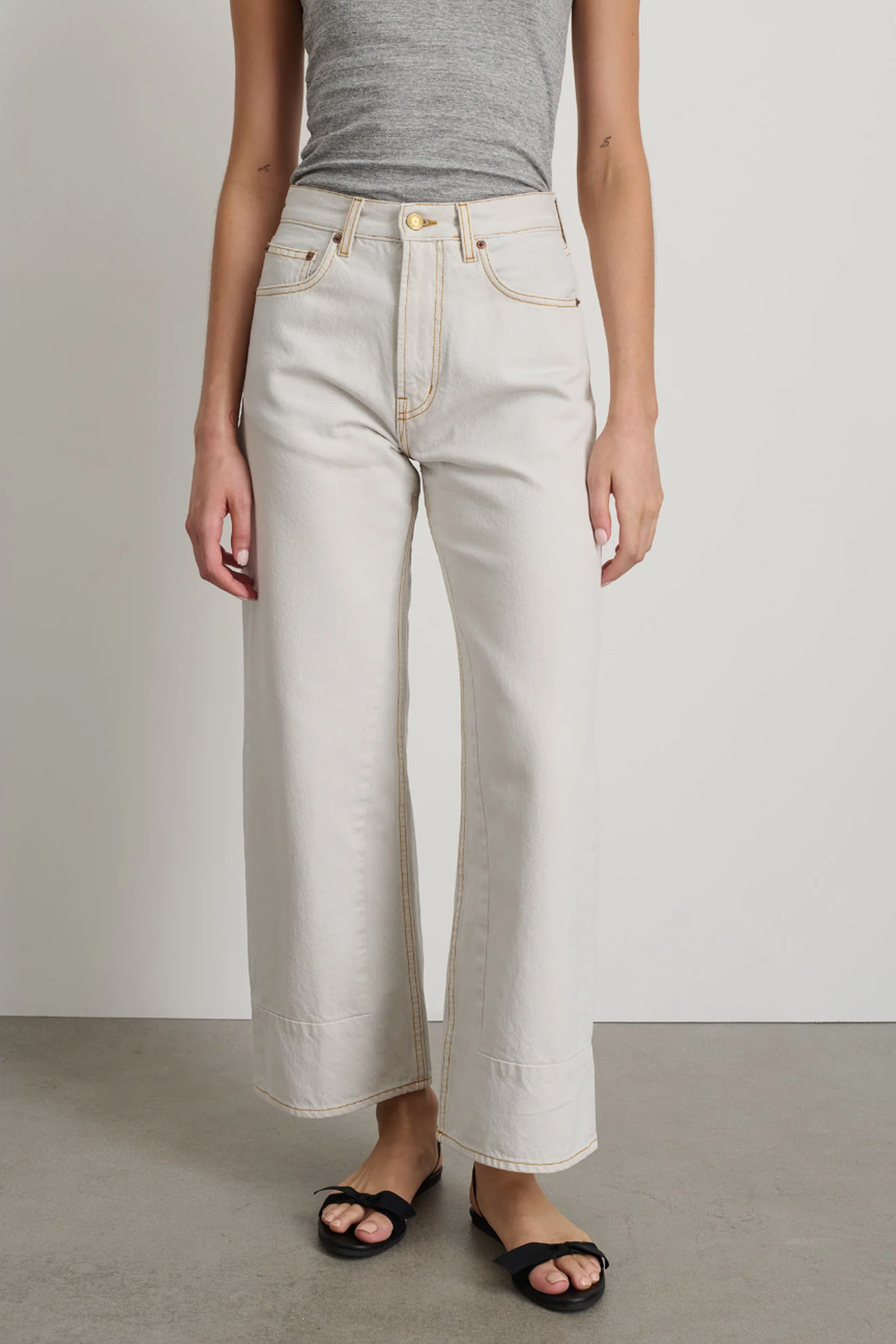 B Sides Marcel Culotte Jeans - Tile White