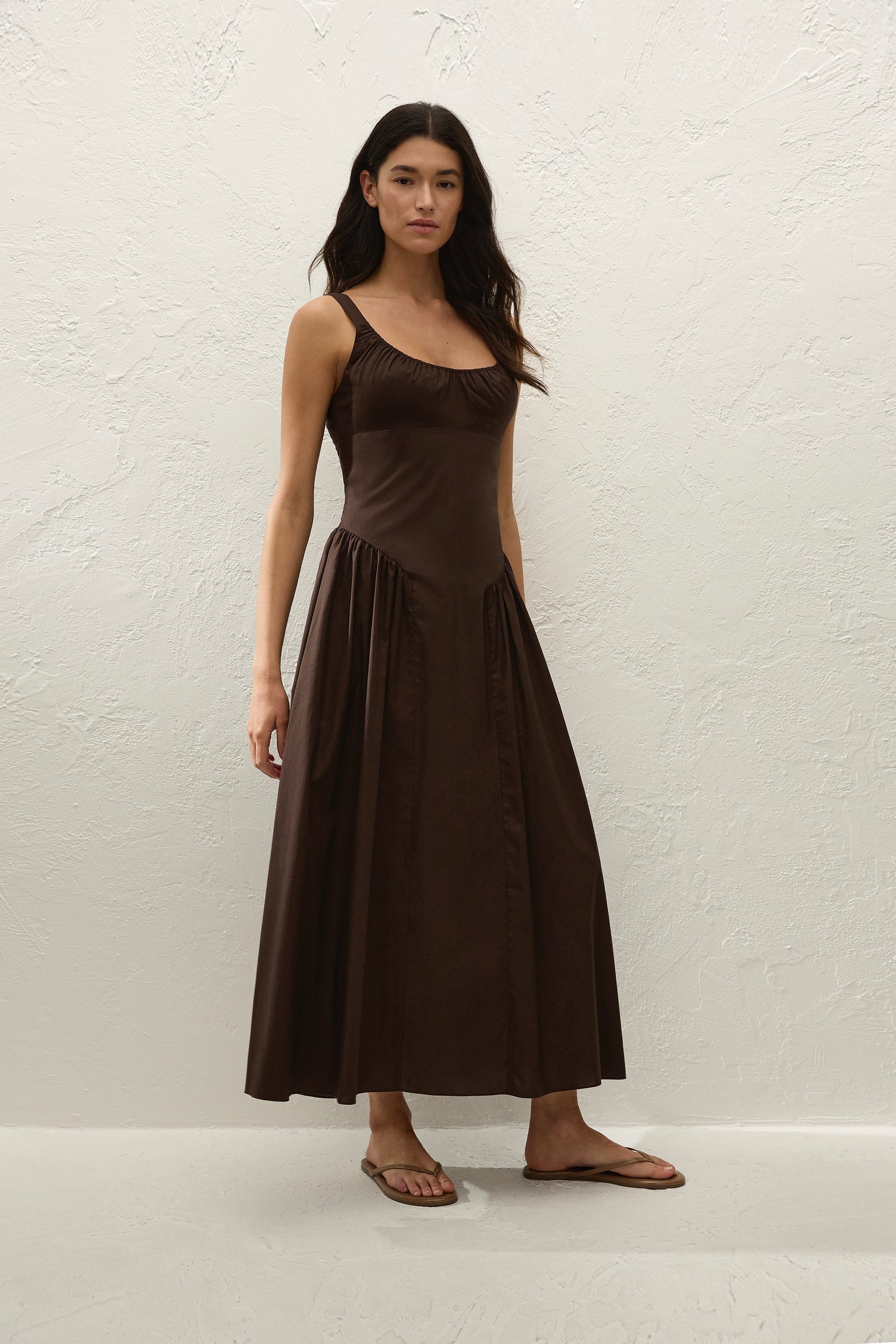 Faithfull The Brand Marcella Midi Dress - Espresso Brown