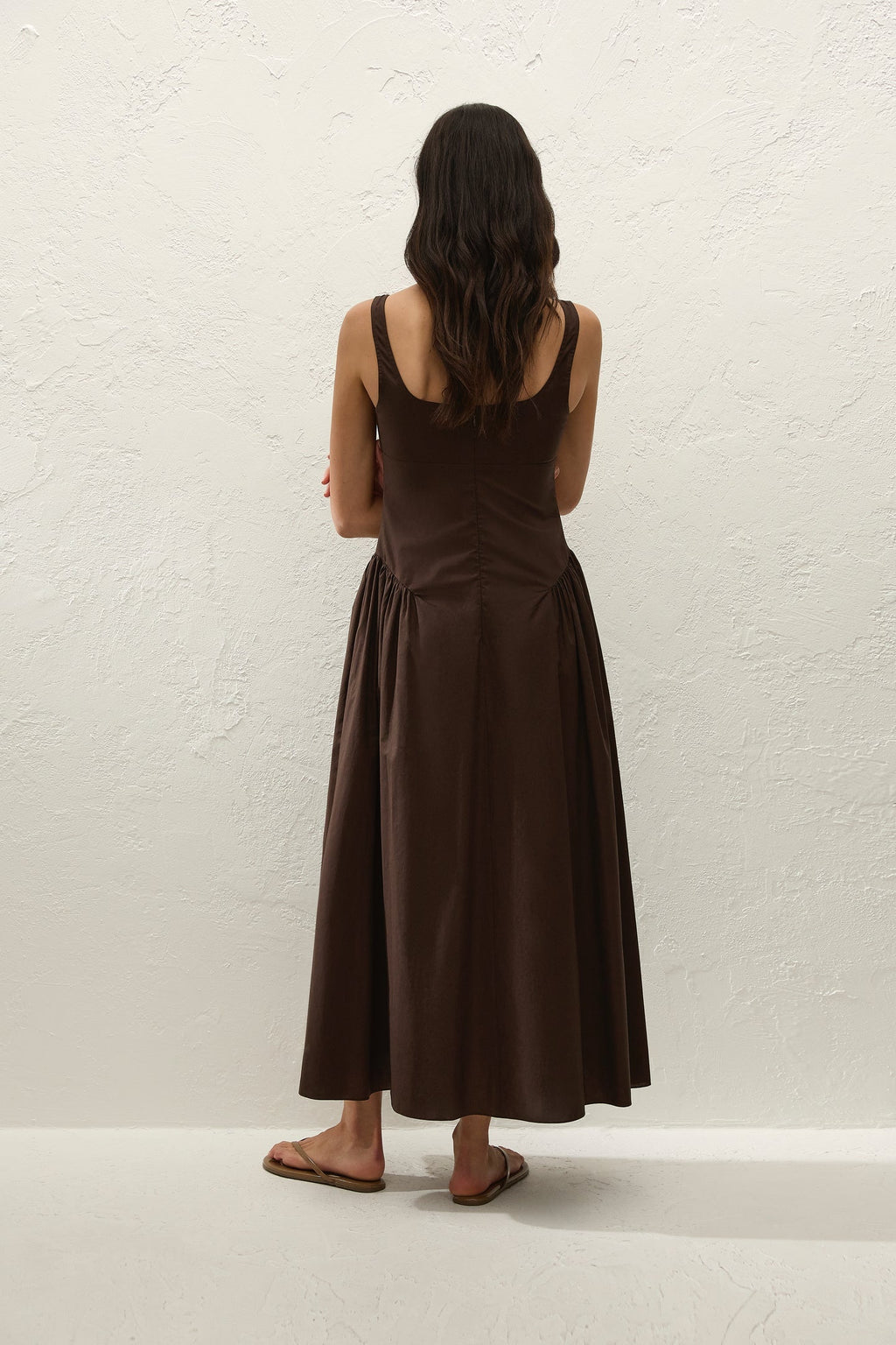 Faithfull The Brand Marcella Midi Dress - Espresso Brown