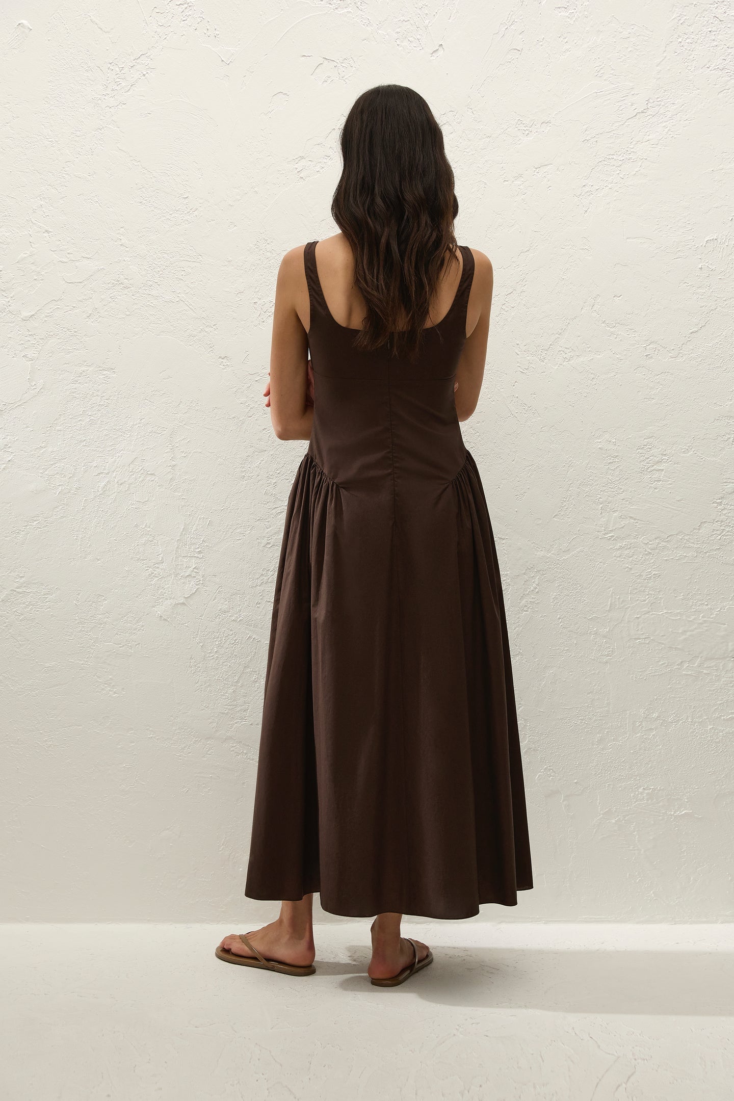 Faithfull The Brand Marcella Midi Dress - Espresso Brown