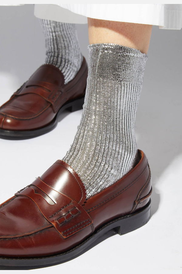Maria La Rosa Ribbed Laminated Socks
