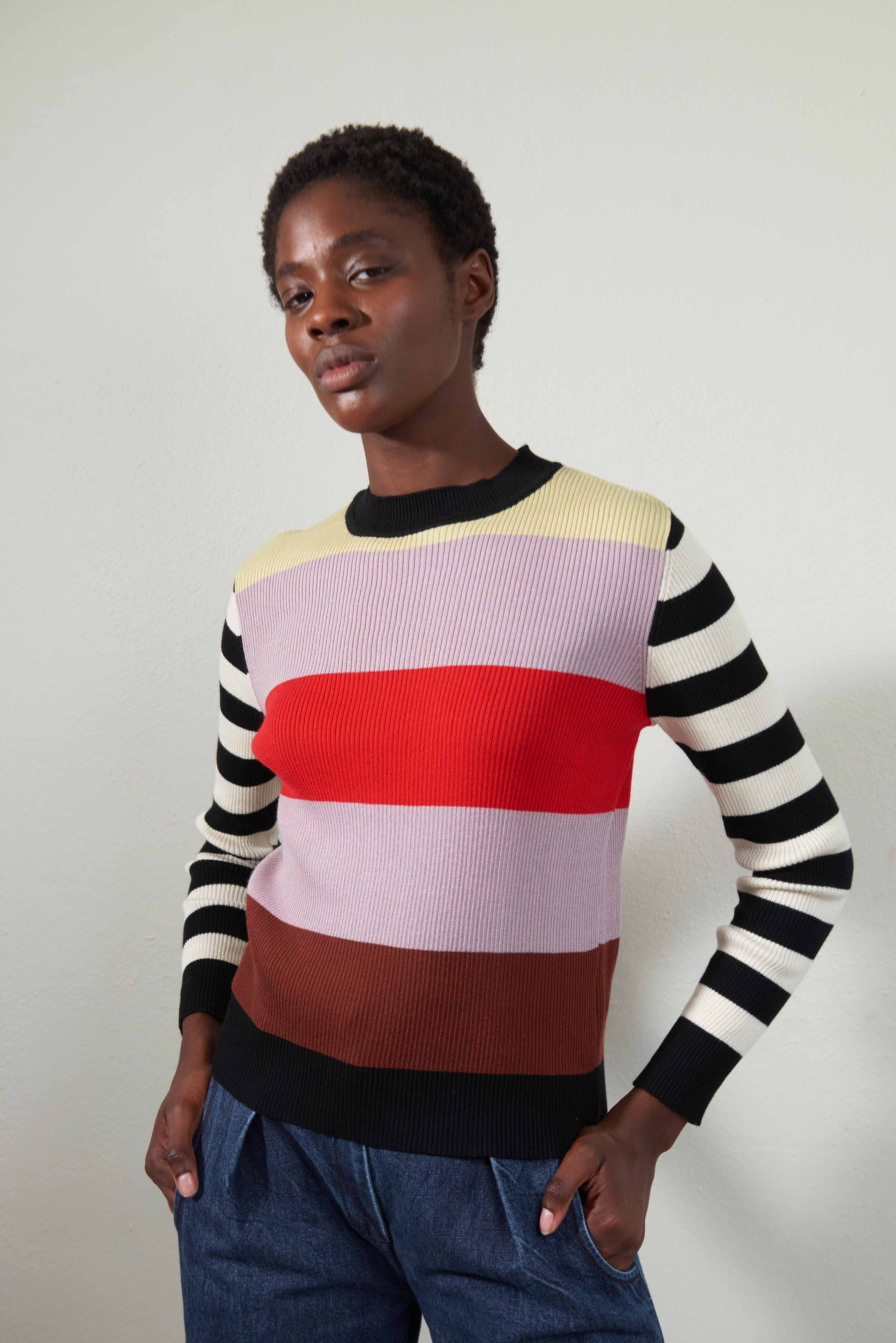 Maria Stanley Maizy Ribbed Pullover - Stripe