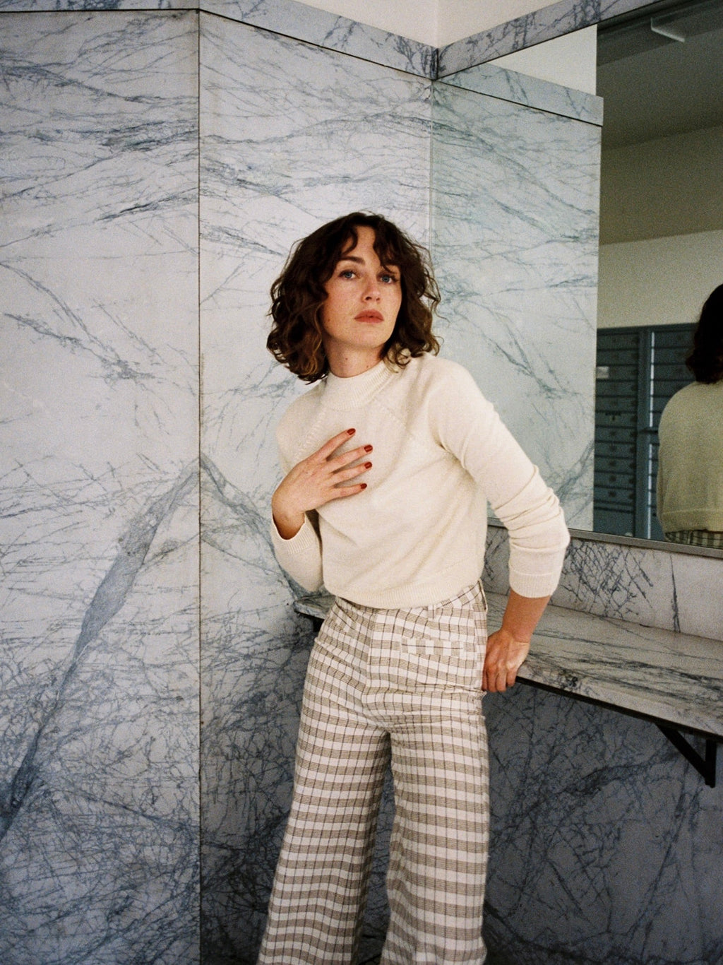 Maria Stanley Soft Hank Pant - Bone Plaid