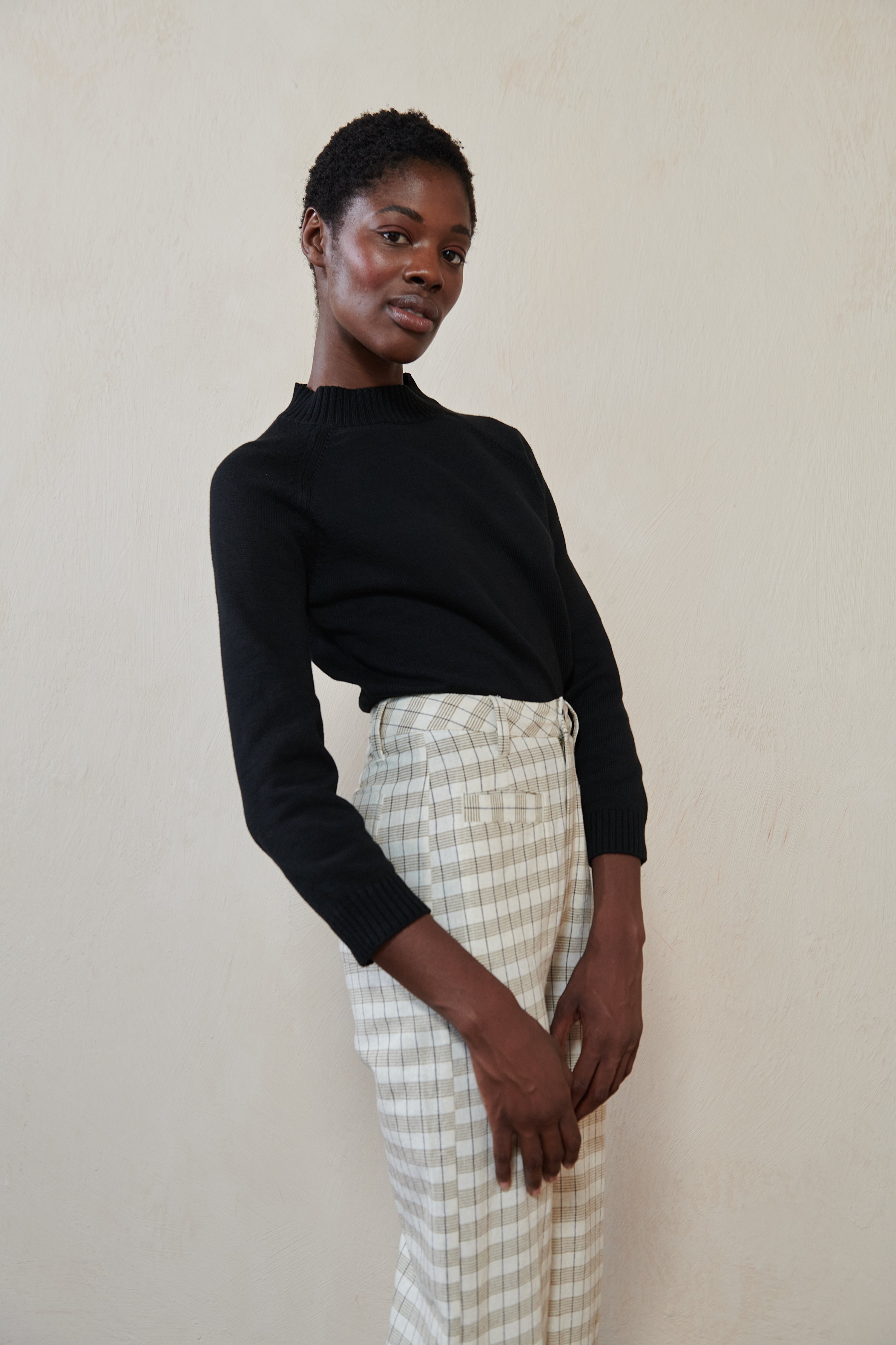 Maria Stanley Soft Hank Pant - Bone Plaid