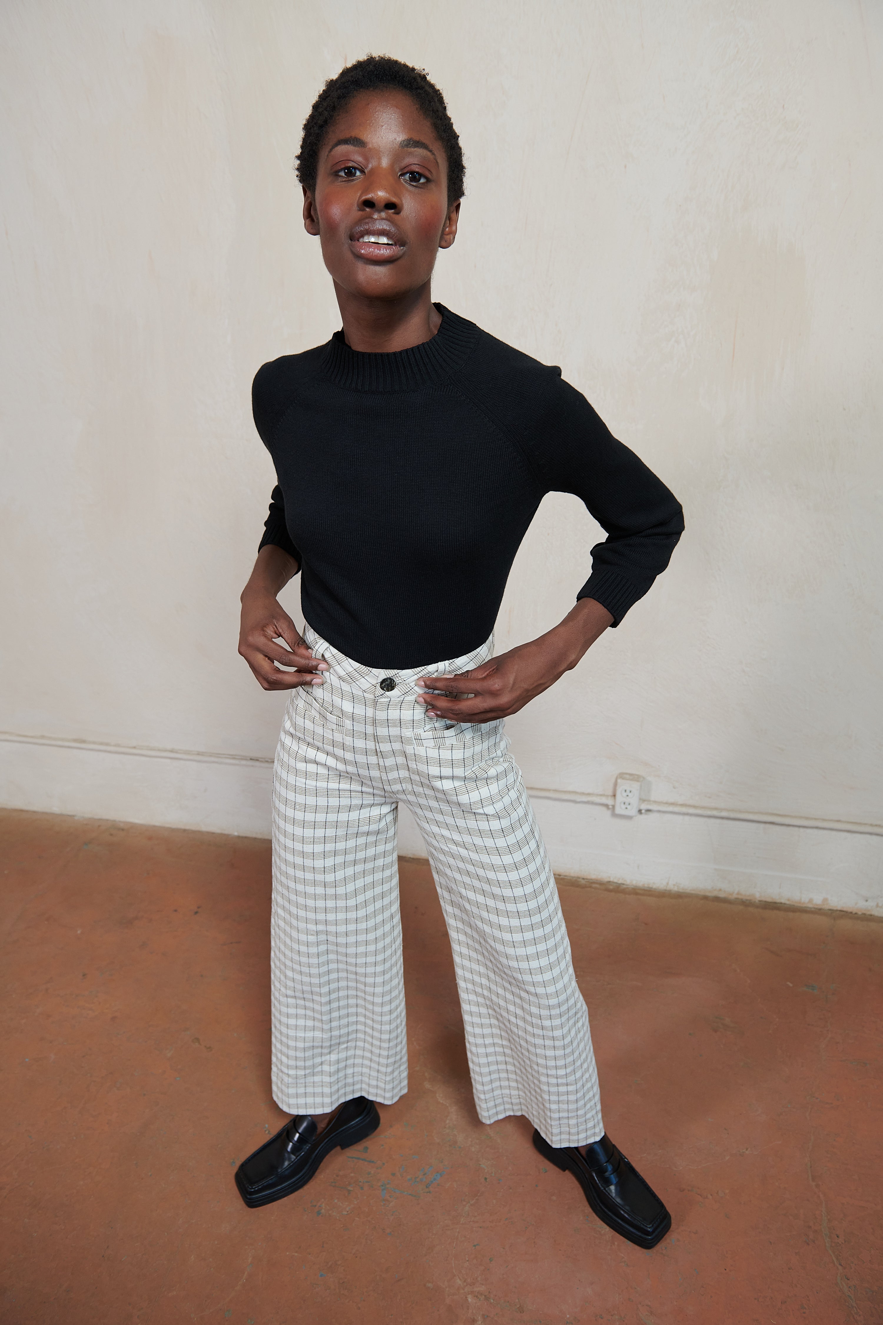 Maria Stanley Soft Hank Pant - Bone Plaid