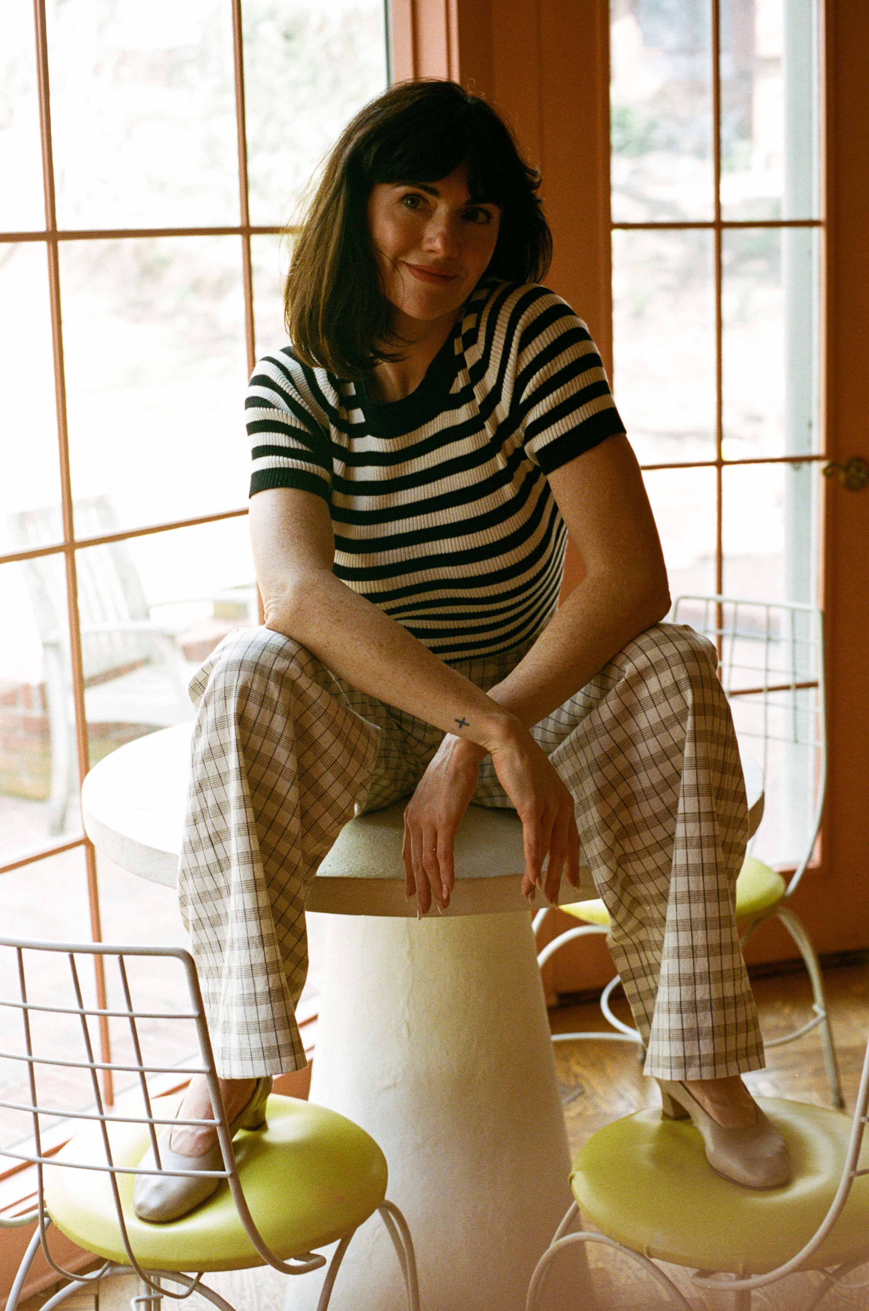 Maria Stanley Soft Hank Pant - Bone Plaid