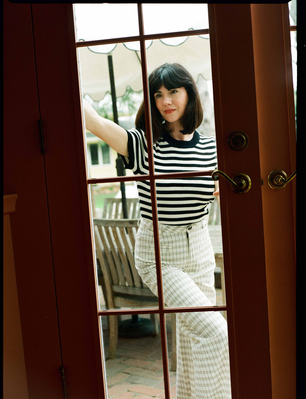 Maria Stanley Soft Hank Pant - Bone Plaid