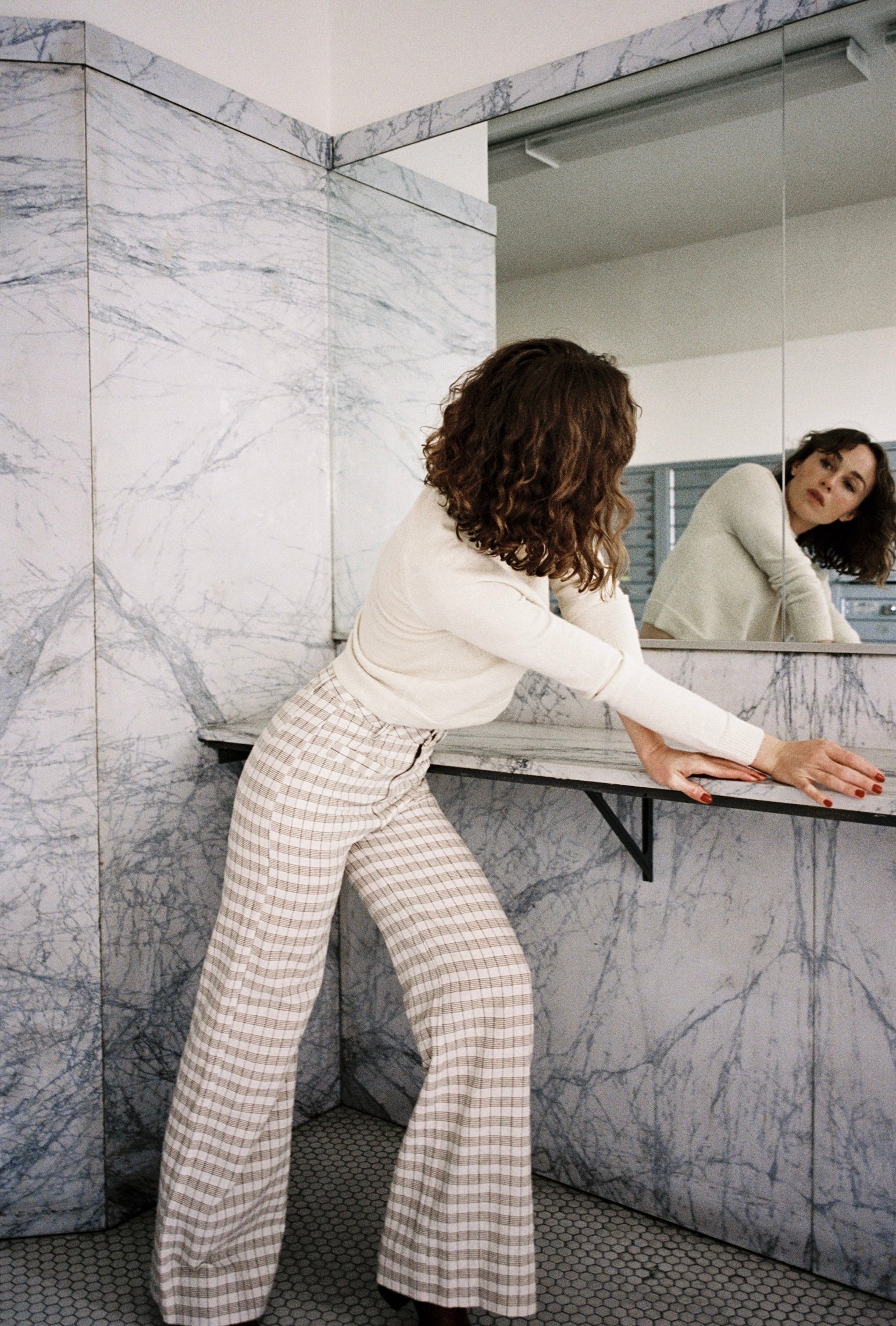 Maria Stanley Soft Hank Pant - Bone Plaid