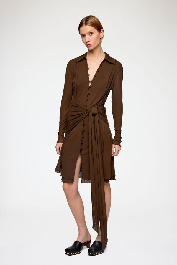 Ganni Marl Mesh L/S Dress