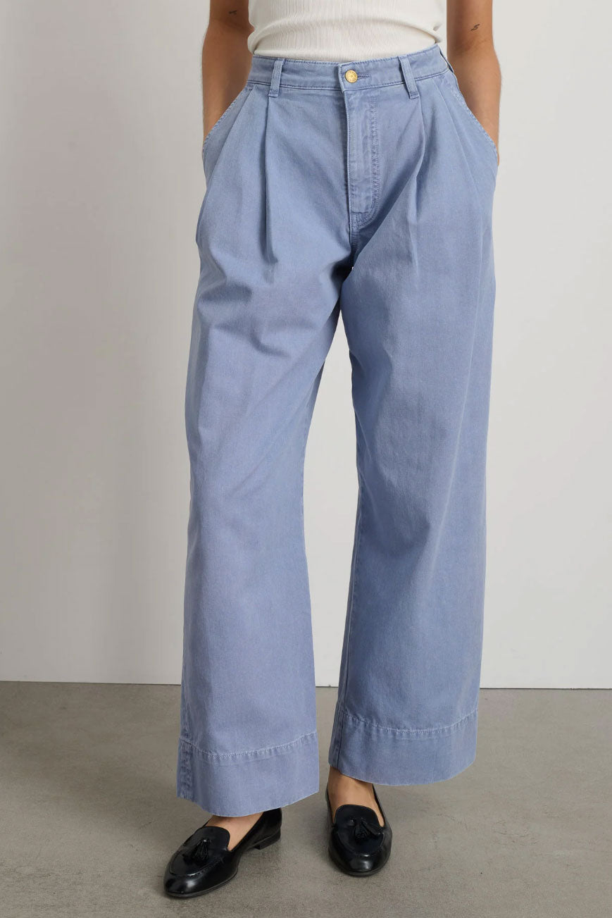 B Sides Martin Pleated Chino - Pale Blue