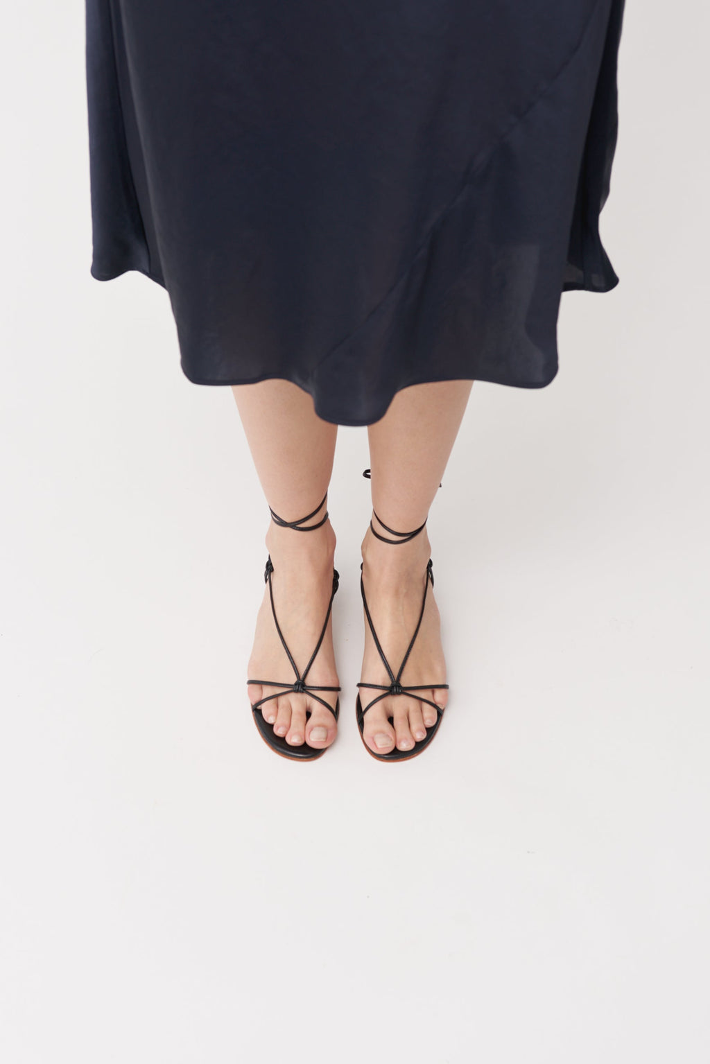 Martiniano Spaghetti Sandal - Black