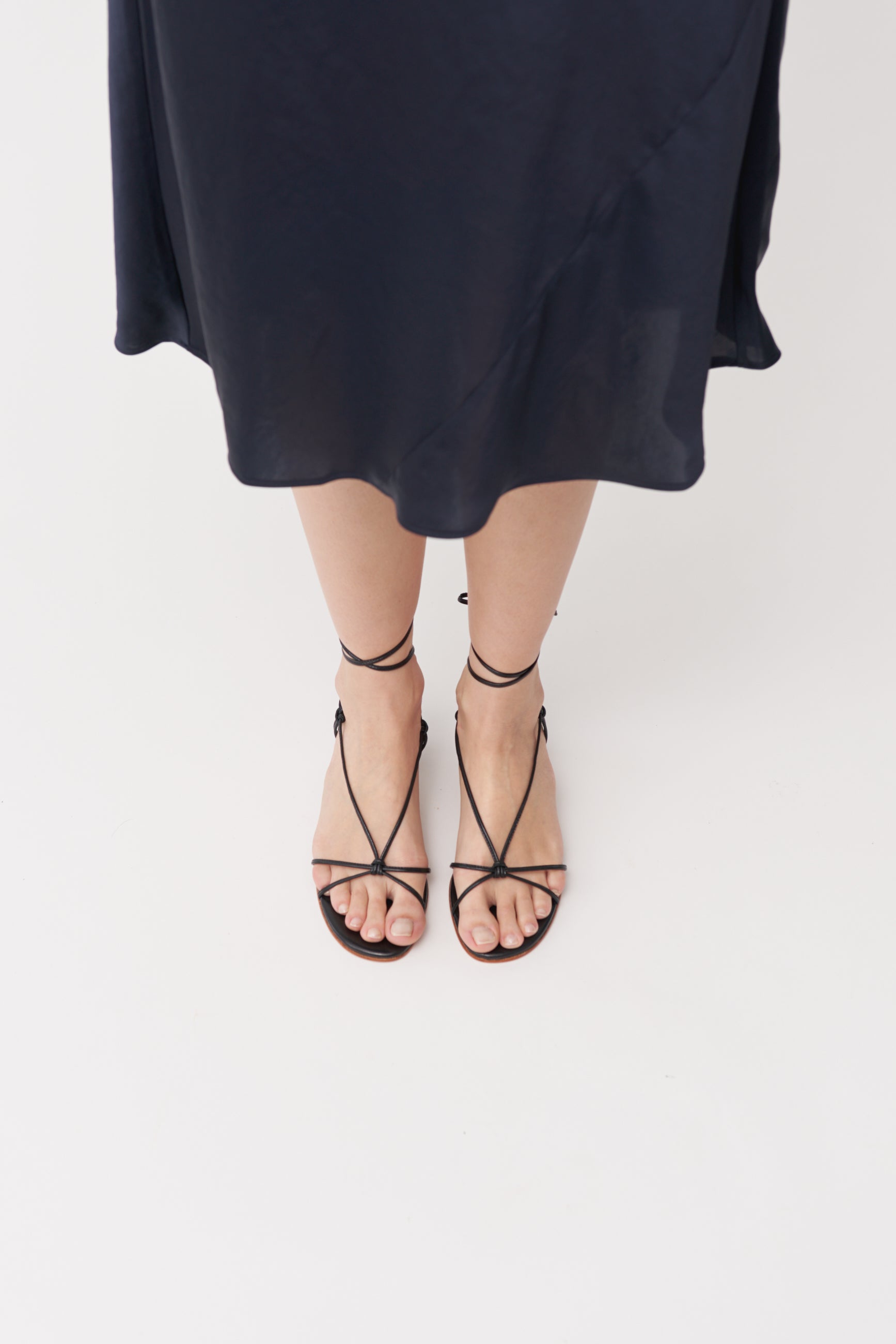 Martiniano Spaghetti Sandal - Black