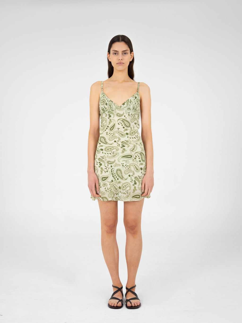 Carmensays Master Mini Dress - Green Paisley-Style Print