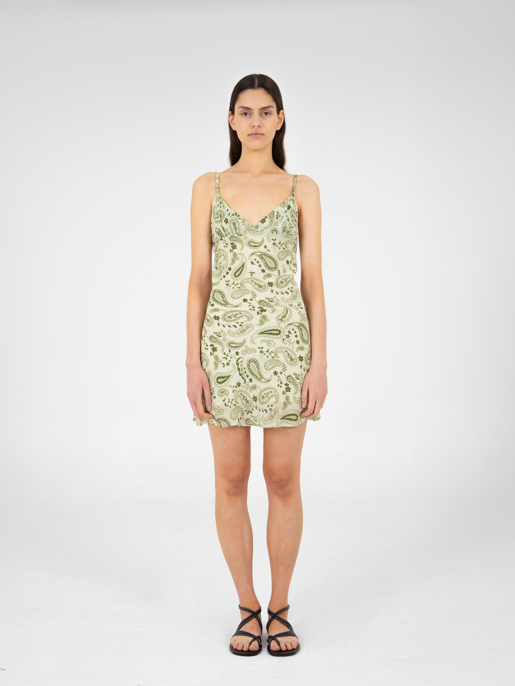 Carmensays Master Mini Dress - Green Paisley-Style Print