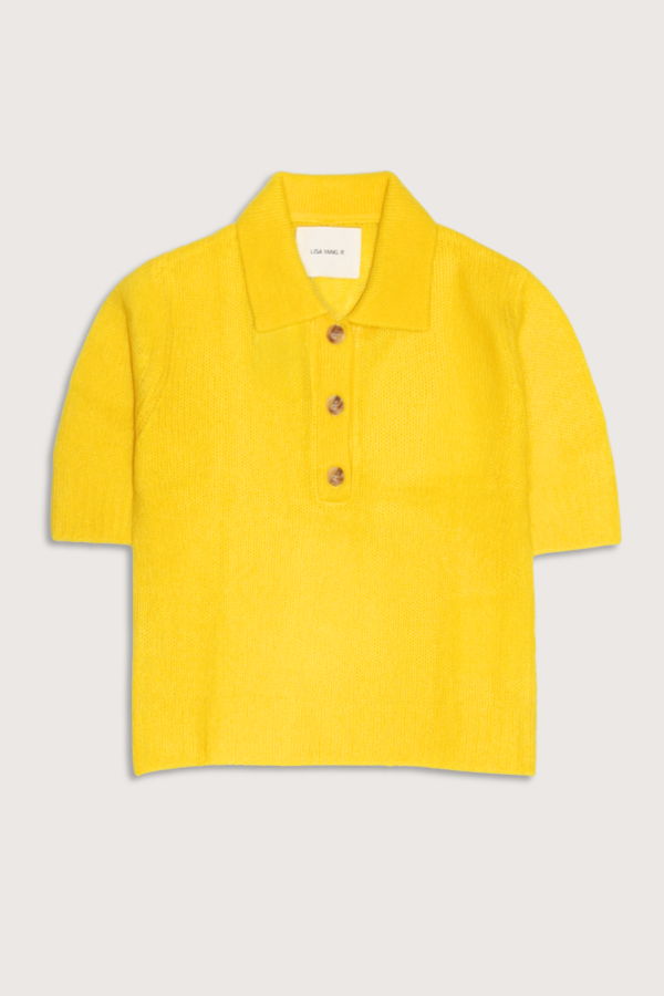 Lisa Yang Masy Polo Cashmere/Silk Top - Sunflower