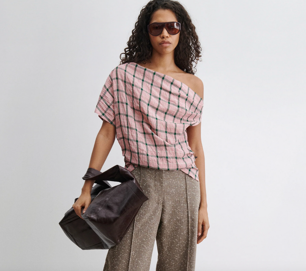 Rachel Comey Mata Plaid Top - Pink