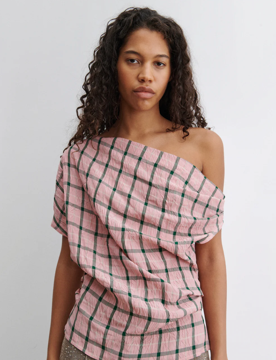 Rachel Comey Mata Plaid Top - Pink