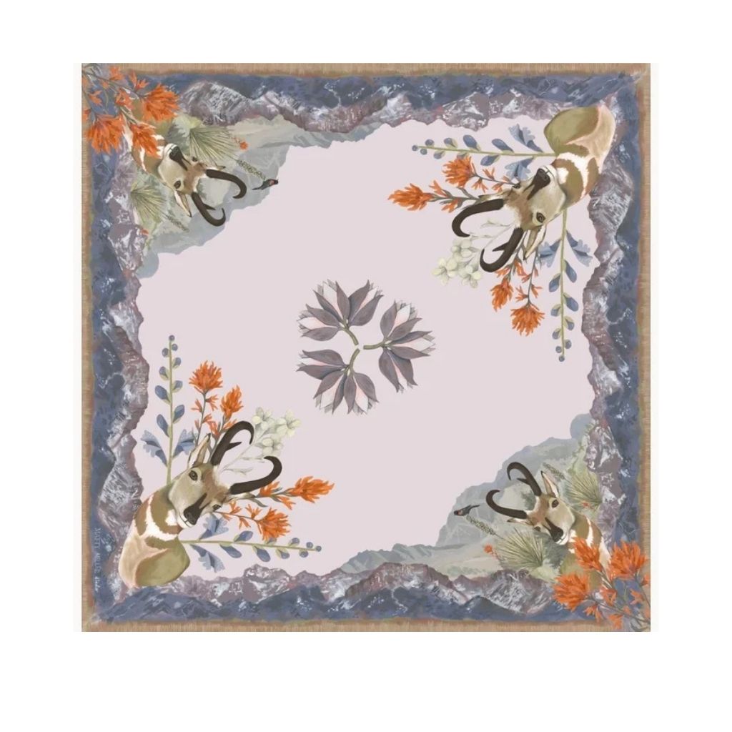 Matty Miller Studio 100% Silk San Luis Landscape Wildlife Floral Scarf