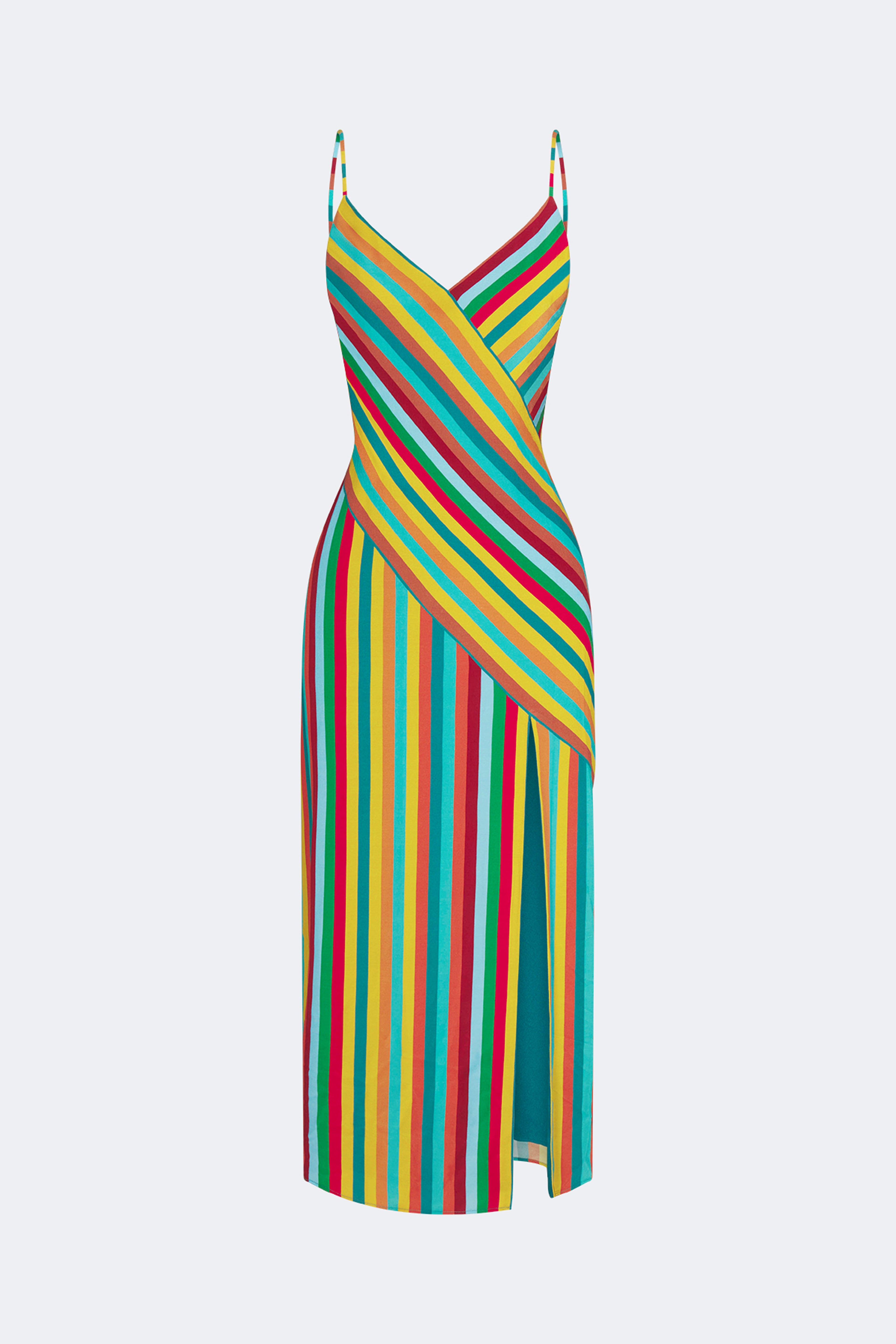 Simon Miller Maude Crepe Dress - Vibrant Multi Stripe