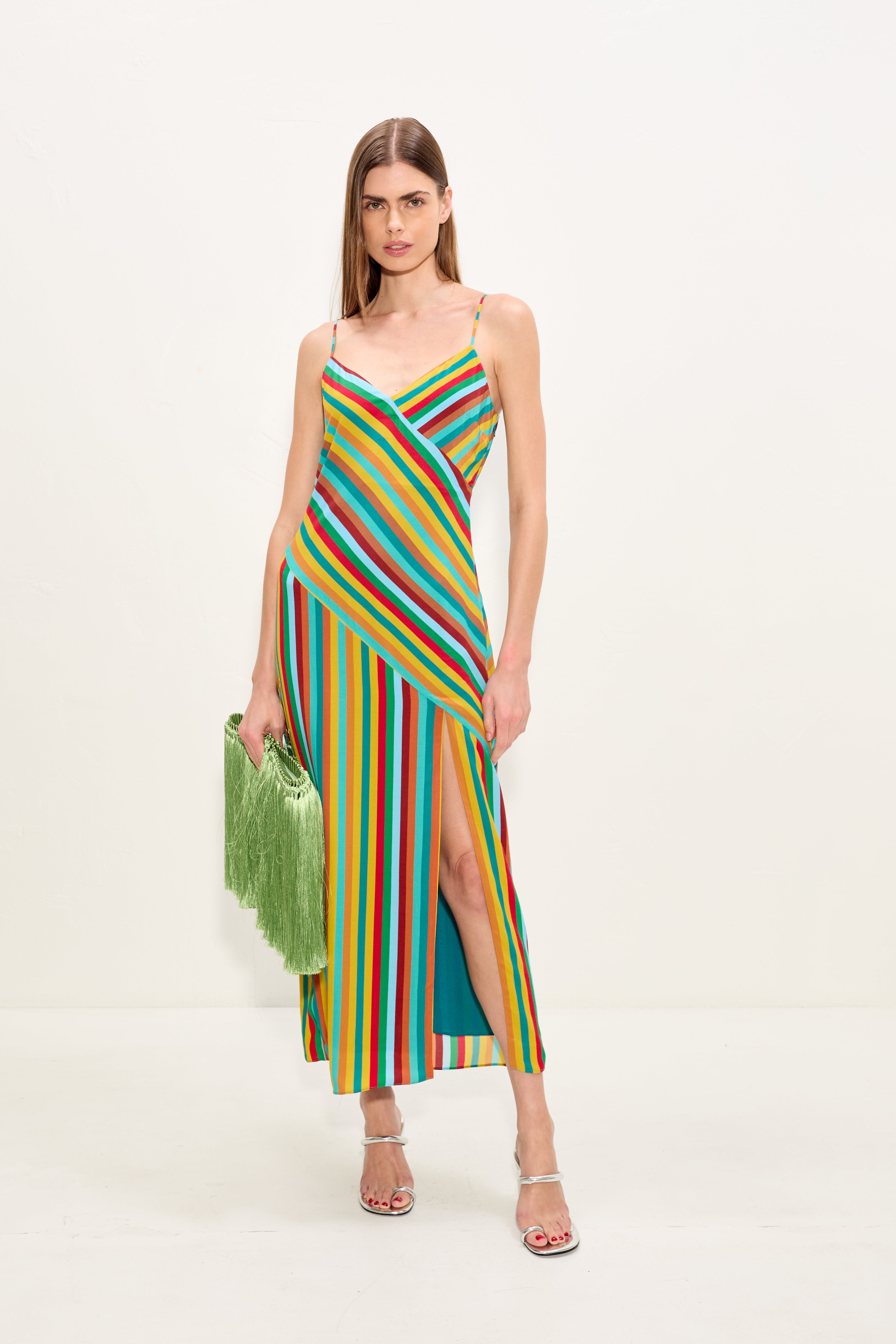 Simon Miller Maude Crepe Dress - Vibrant Multi Stripe