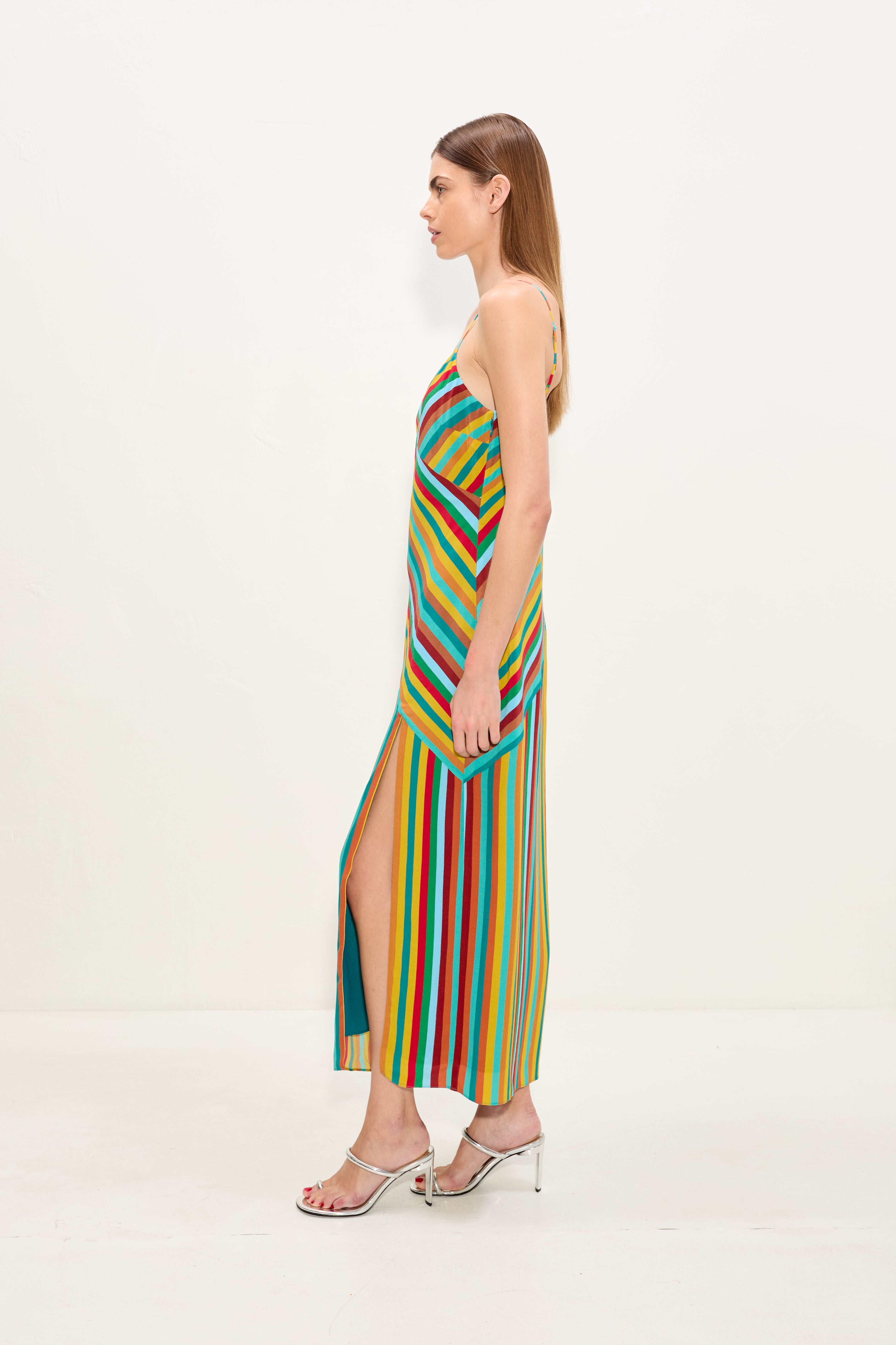 Simon Miller Maude Crepe Dress - Vibrant Multi Stripe