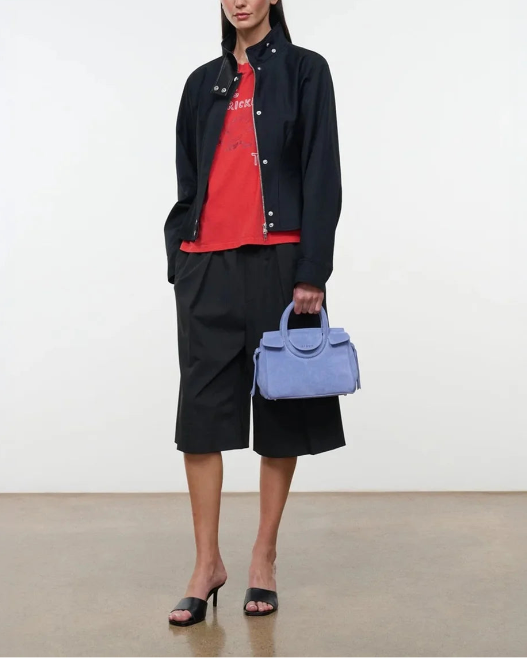 Staud Maude Mini Carryall Cielo Suede Handbag - Blue