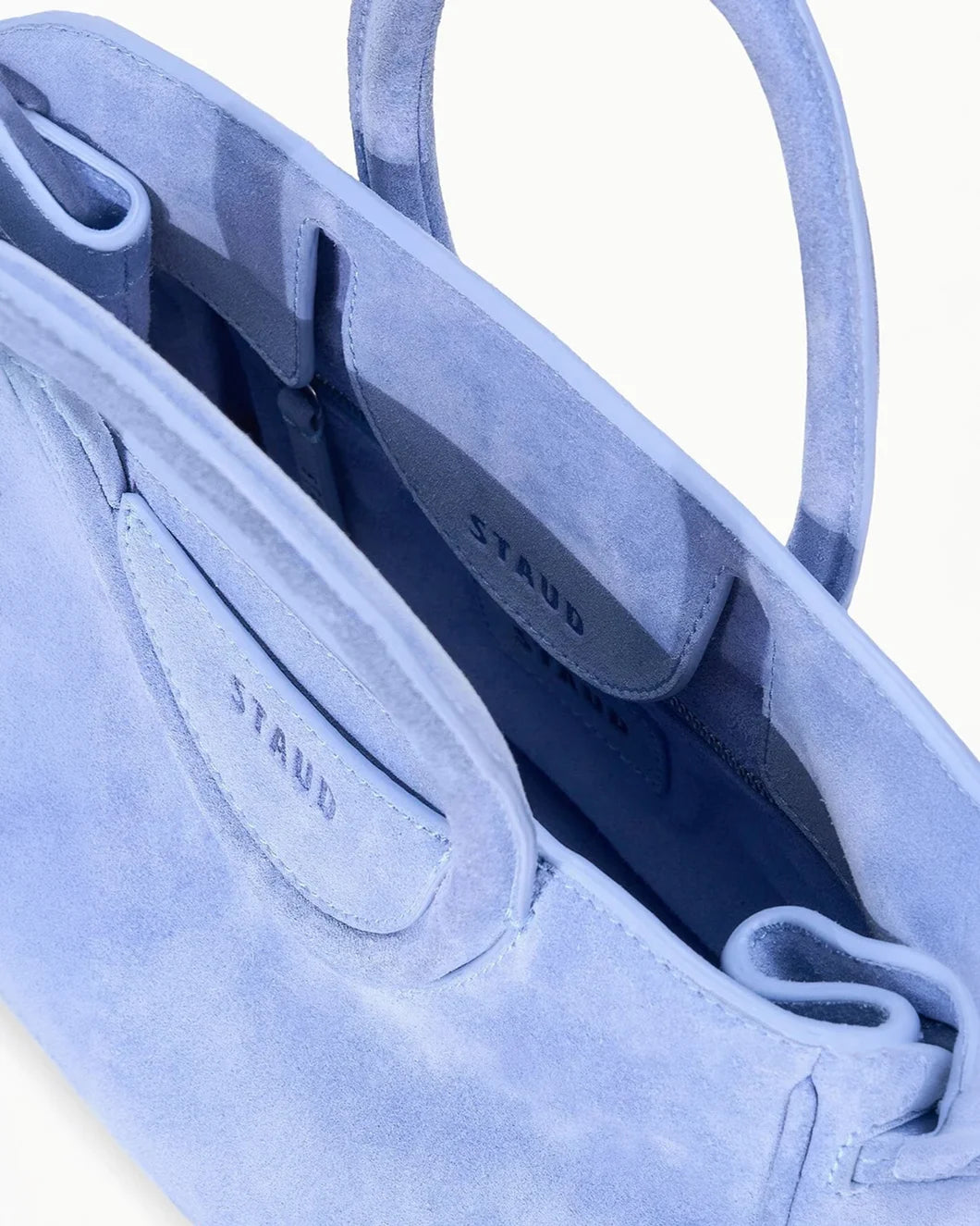 Staud Maude Mini Carryall Cielo Suede Handbag - Blue