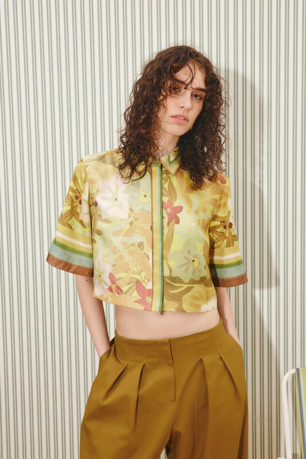 ALÉMAIS Maxi Cropped Shirt - Multi