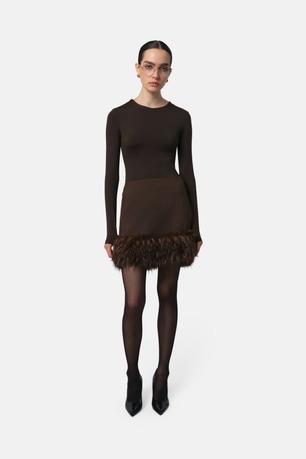 APPARIS Meadow Skirt - Dark Brown/Dk Brown