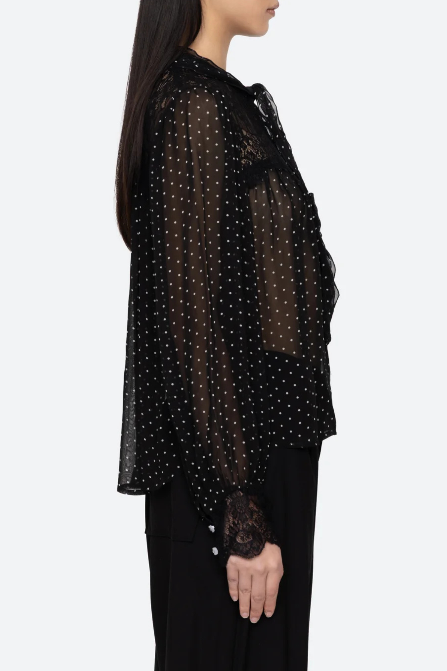Sea NY Melody Polka Dot Top - Black