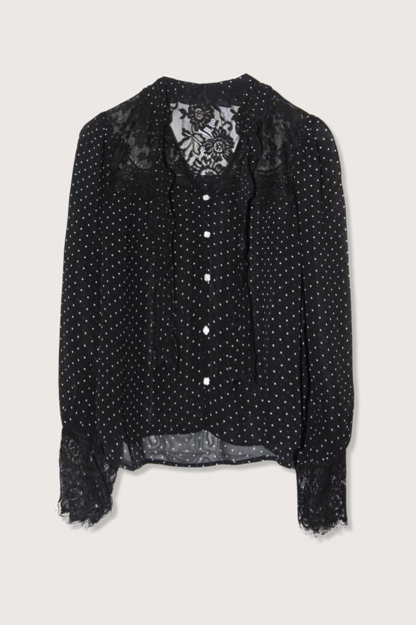 Sea NY Melody Polka Dot Top - Black