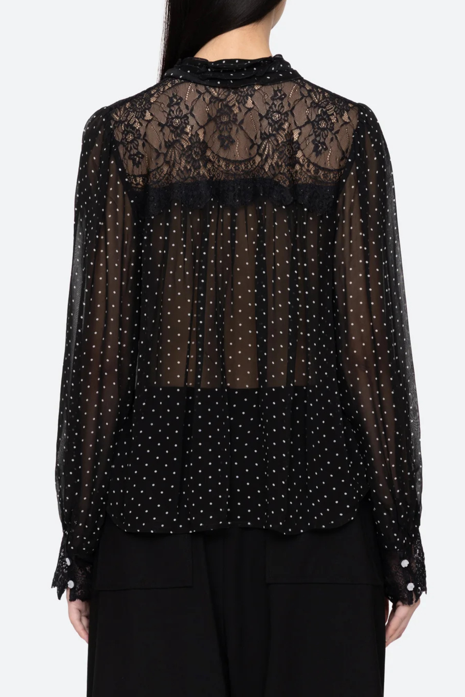 Sea NY Melody Polka Dot Top - Black