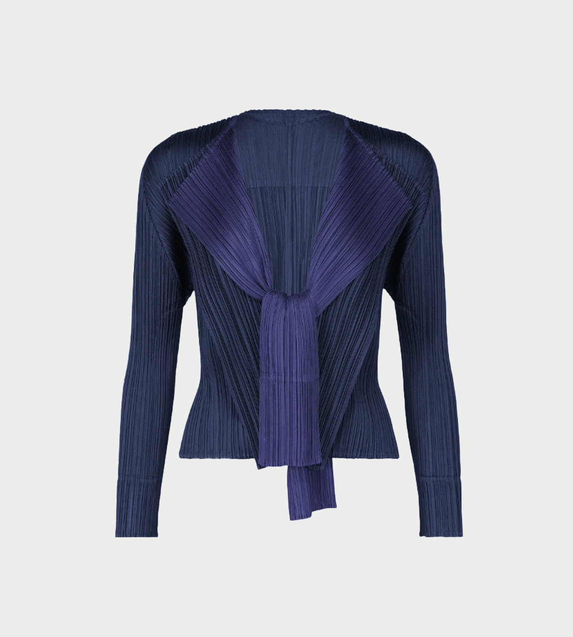 Pleats Please by Issey Miyake Merry Bicolor Cardigan - Navy